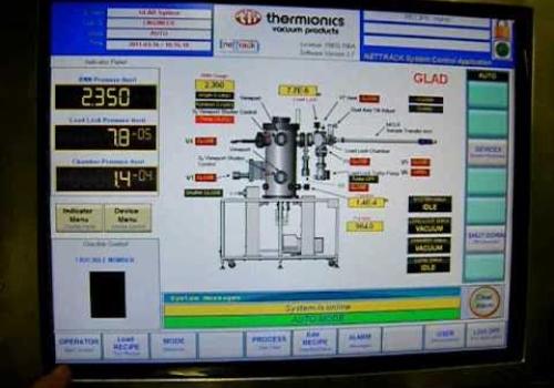 NetTRACK E-beam vacuum software and PLC controller controls Thermionics custom E-Beam Evaporator